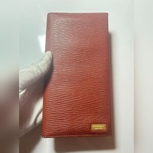 Salvatore Ferragamo Brown Leather Long Wallet NWOT